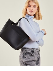 Accessorize Black Monica Faux Leather Handbag - Image 1 of 5