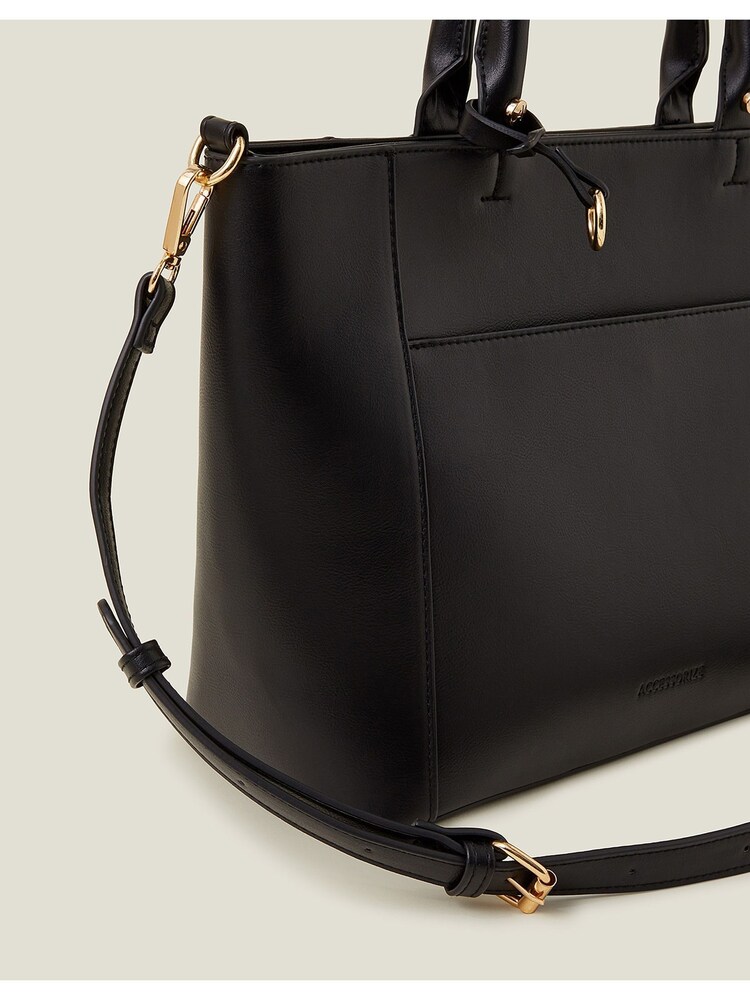 Accessorize Black Monica Faux Leather Handbag - Image 5 of 5