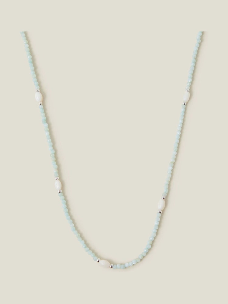 Accessorize Silver Tone Mother Of Pearl Necklace - Image 2 of 2