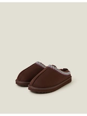 Accessorize Embroidered Chocolate Suedette Mule Slippers - Изображение 3 из 4