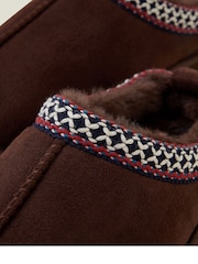 Accessorize Embroidered Chocolate Suedette Mule Slippers - Изображение 4 из 4