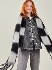 Accessorize Black Super Soft Checkerboard Blanket Scarf - Image 1 of 3