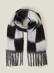 Accessorize Black Super Soft Checkerboard Blanket Scarf - Image 2 of 3