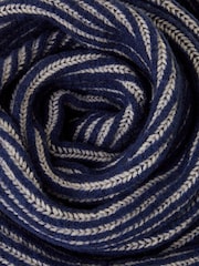 Accessorize Blue Contrast Rib Knit Scarf - Image 4 of 4
