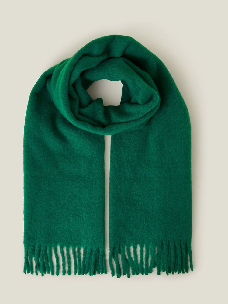 Accessorize Green Plain Tassel Winter Scarf - Image 2 of 4