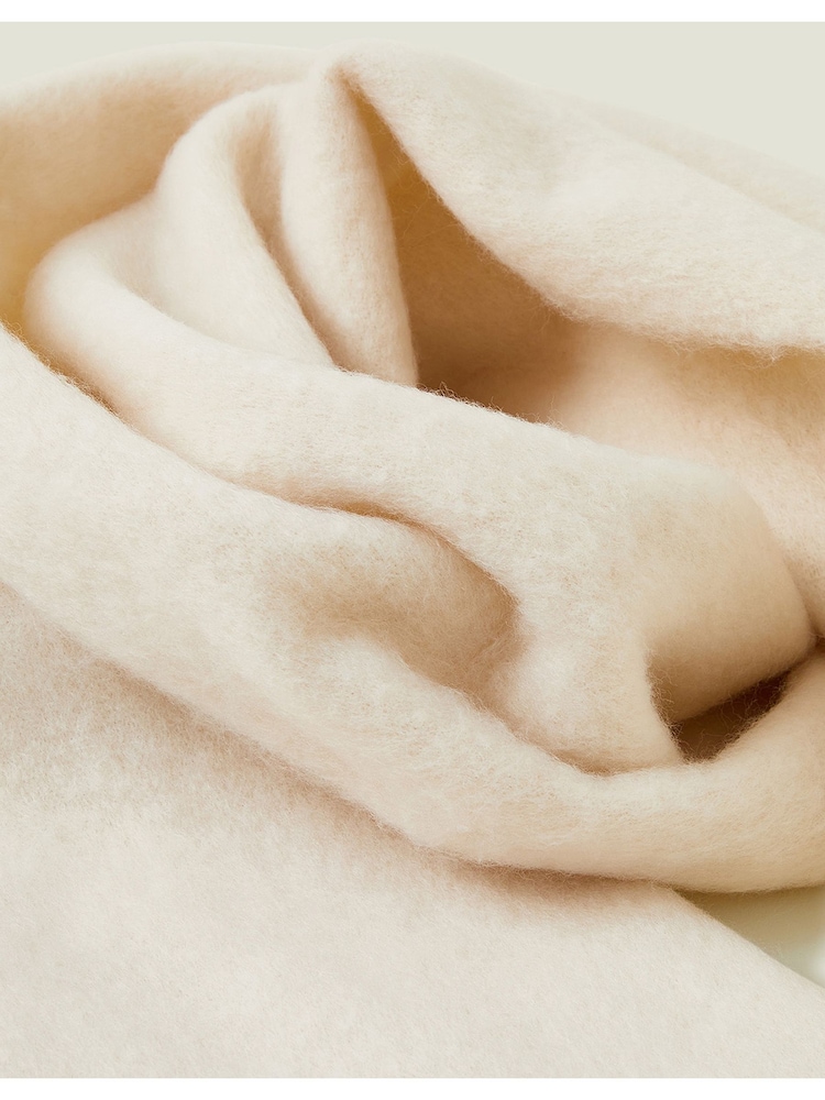 Accessorize Natural Plain Tassel Winter Scarf - Image 4 of 4