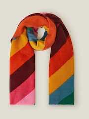 Accessorize Red Rainbow Stripe Winter Blanket Scarf - Image 2 of 3