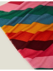 Accessorize Red Rainbow Stripe Winter Blanket Scarf - Image 3 of 3