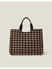Accessorize Black Large Houndstooth Handbag - Image 1 of 4