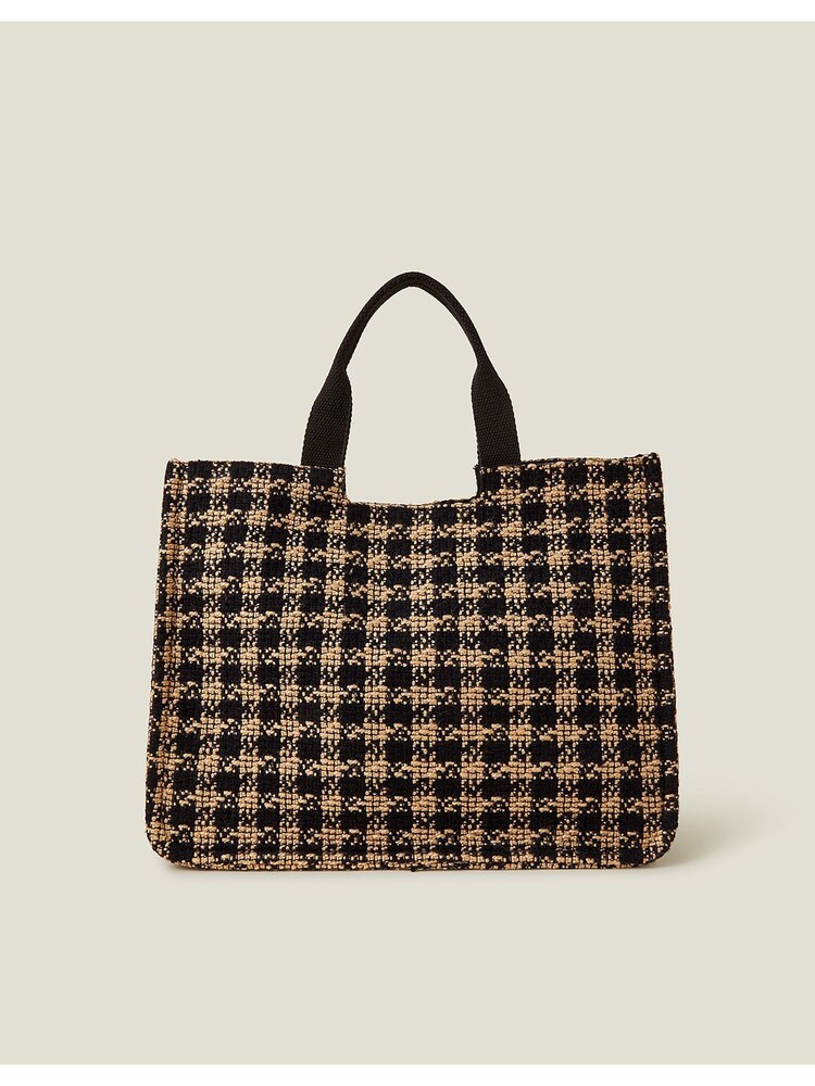 Accessorize Black Large Houndstooth Handbag - Image 1 of 4