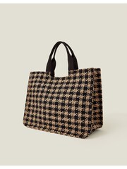 Accessorize Black Large Houndstooth Handbag - Image 2 of 4