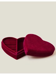 Accessorize Pink Velvet Heart Jewellery Box - Image 1 of 4
