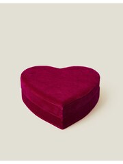 Accessorize Pink Velvet Heart Jewellery Box - Image 2 of 4