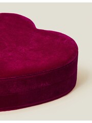 Accessorize Pink Velvet Heart Jewellery Box - Image 3 of 4