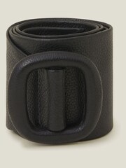 Accessorize Black Square Buckle Leather Waist Belt - Image 1 of 3