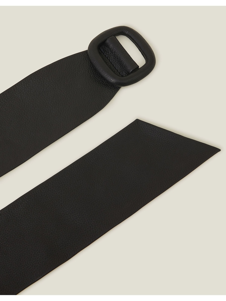 Accessorize Black Square Buckle Leather Waist Belt - Image 2 of 3