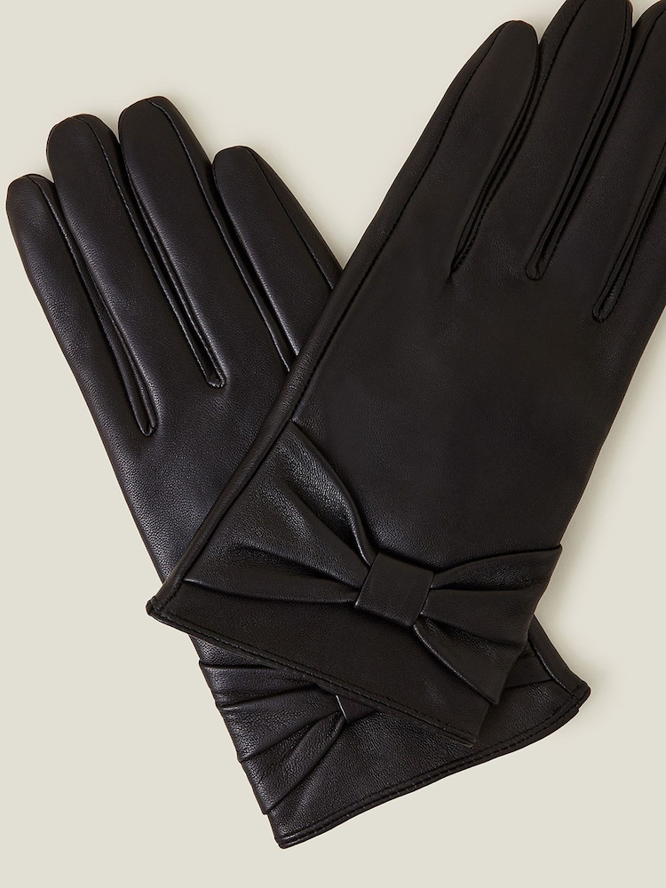 قفازات جلد مزيّنة بفيونكة من Accessorize - Image 2 of 2
