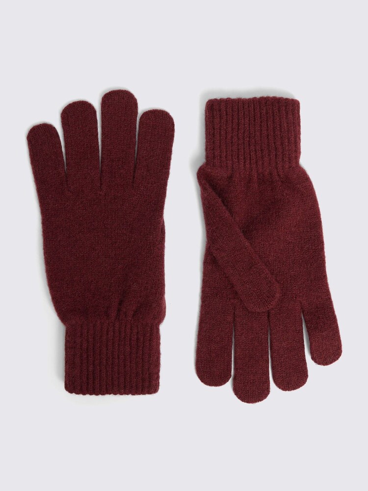 MOSS Red Cashmere Blend Gloves - Image 1 of 2