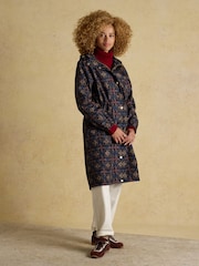 Joules Holkham Horse Tack Navy Waterproof Packable Raincoat With Hood - Image 1 of 10
