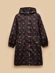 Joules Holkham Horse Tack Navy Waterproof Packable Raincoat With Hood - Image 10 of 10