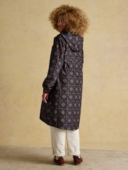 Joules Holkham Horse Tack Navy Waterproof Packable Raincoat With Hood - Image 2 of 10