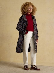 Joules Holkham Horse Tack Navy Waterproof Packable Raincoat With Hood - Image 3 of 10