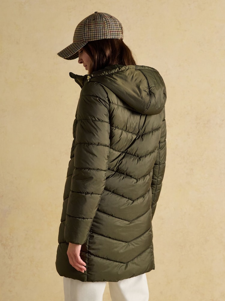 Moorsdale Khaki Green Mid Length Showerproof Padded Coat - Image 2 of 9 Moorsdale Khaki Green Mid Length Showerproof Padded Coat - Image 2 of 9