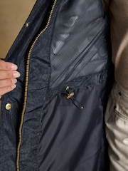 Joules Holkham Navy Waterproof Packable Raincoat With Hood - Image 11 of 12