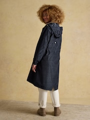 Joules Holkham Navy Waterproof Packable Raincoat With Hood - Image 2 of 12