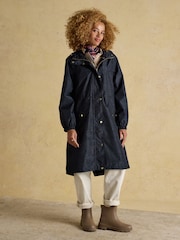 Joules Holkham Navy Waterproof Packable Raincoat With Hood - Image 3 of 12