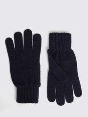 MOSS Blue Cashmere Blend Gloves - Image 1 of 2