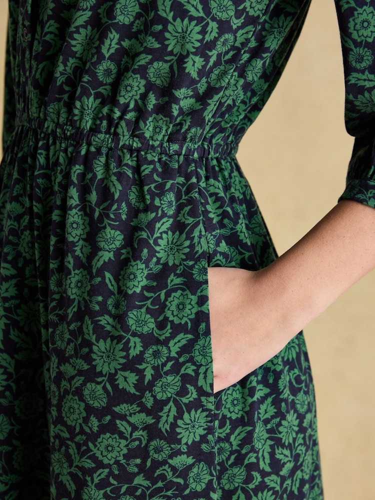 Buy Joules Hazel Green Jersey Midi Long Sleeve Shirt Dress with Collar from  Next USA