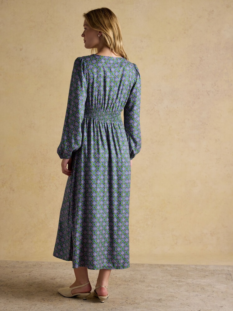 Joules Gabriella Blue/Green Midi Dress - Image 2 of 7 Joules Gabriella Blue/Green Midi Dress - Image 2 of 7
