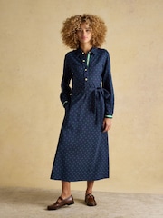 Joules Louisa Navy Tie Waist Ponte Dress - Image 4 of 11