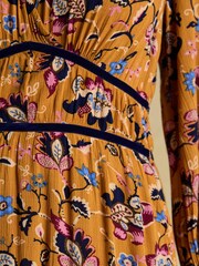 Joules Otterly Yellow Floral V-Neck Midi Dress - Image 4 of 8