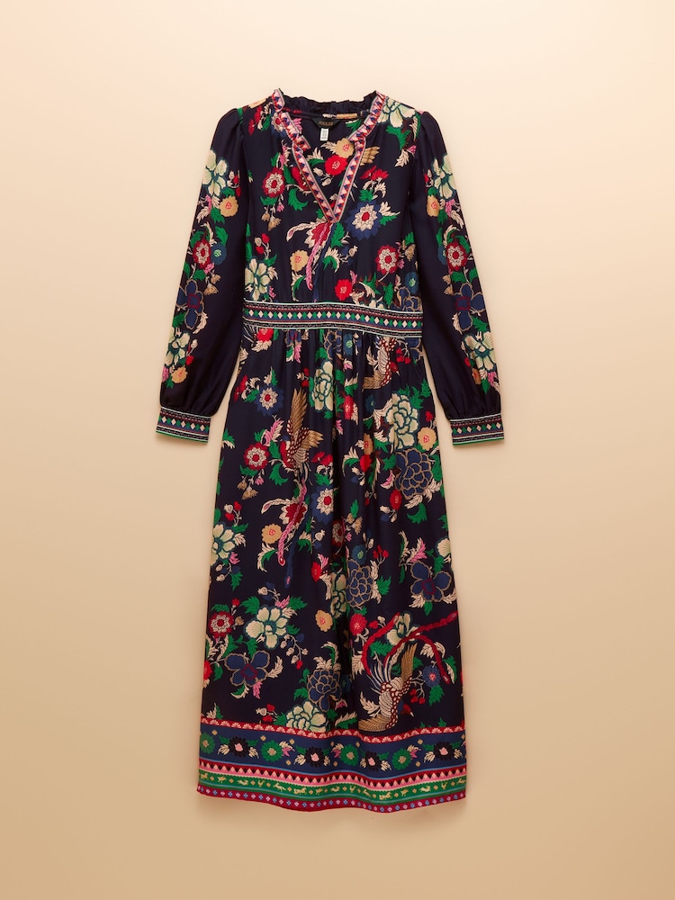 Joules Cressida Navy Placement Floral Maxi Dress - Image 10 of 10