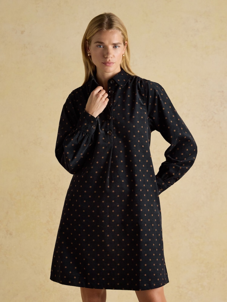 Joules Maple Black Cord Shirt Dress - Image 1 of 7 Joules Maple Black Cord Shirt Dress - Image 1 of 7