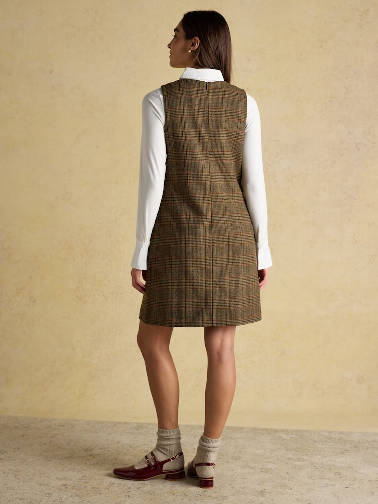 Joules Edwina Brown Shift Tweed Dress - Image 2 of 8