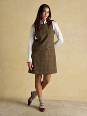 Joules Edwina Brown Shift Tweed Dress - Image 4 of 8