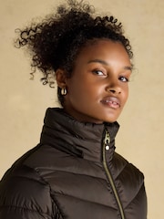 Joules Pembury Brown Showerproof Longline Padded Coat with Hood - Image 10 of 12