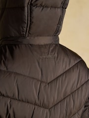 Joules Pembury Brown Showerproof Longline Padded Coat with Hood - Image 11 of 12