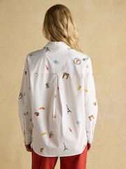 Branco - Joules Amilla Boyfriend Fit Shirt - Imagem 2 de 11