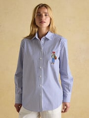 Azul/branco - Joules Amilla Boyfriend Fit Shirt - Imagem 1 de 10