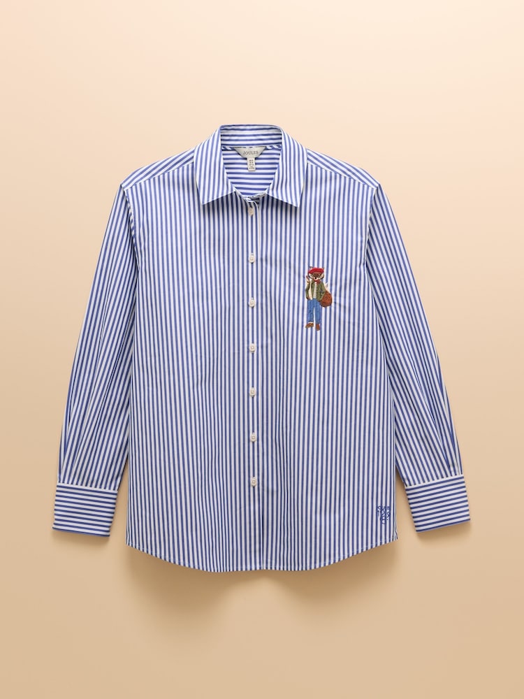 Azul/branco - Joules Amilla Boyfriend Fit Shirt - Imagem 10 de 10