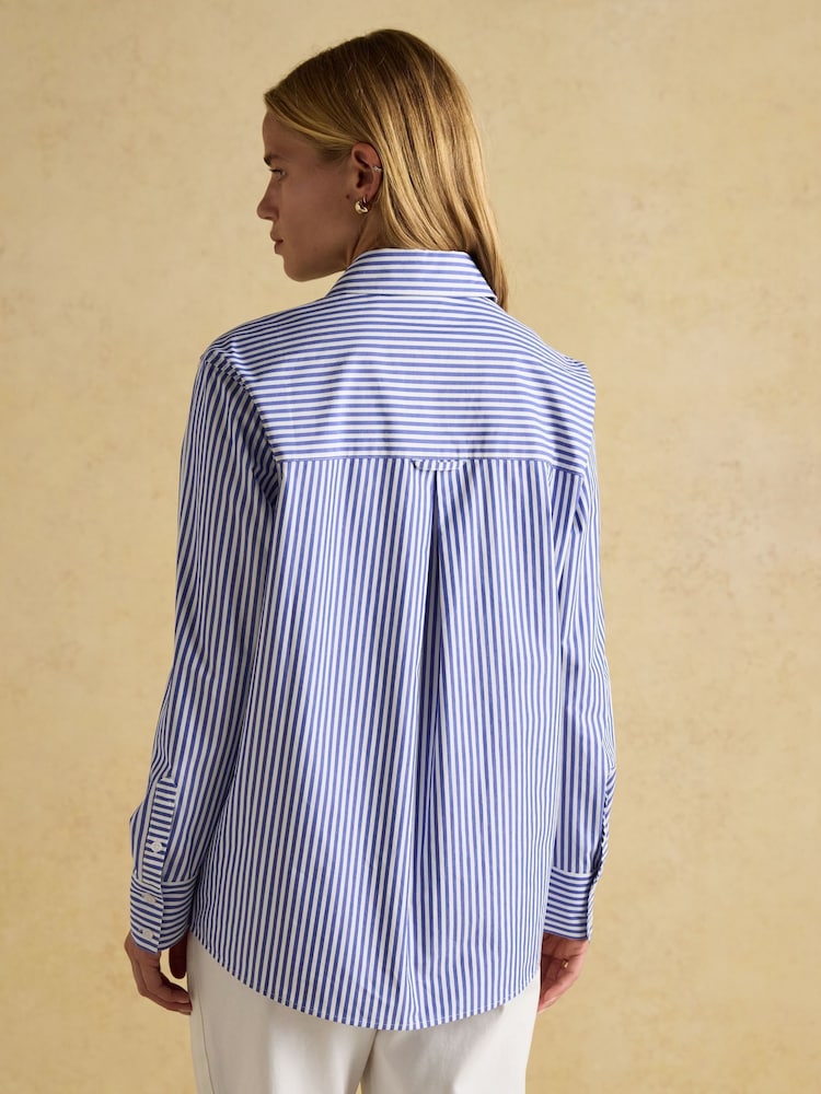 Azul/branco - Joules Amilla Boyfriend Fit Shirt - Imagem 2 de 10