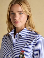 Azul/branco - Joules Amilla Boyfriend Fit Shirt - Imagem 3 de 10