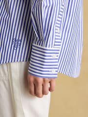 Azul/branco - Joules Amilla Boyfriend Fit Shirt - Imagem 4 de 10