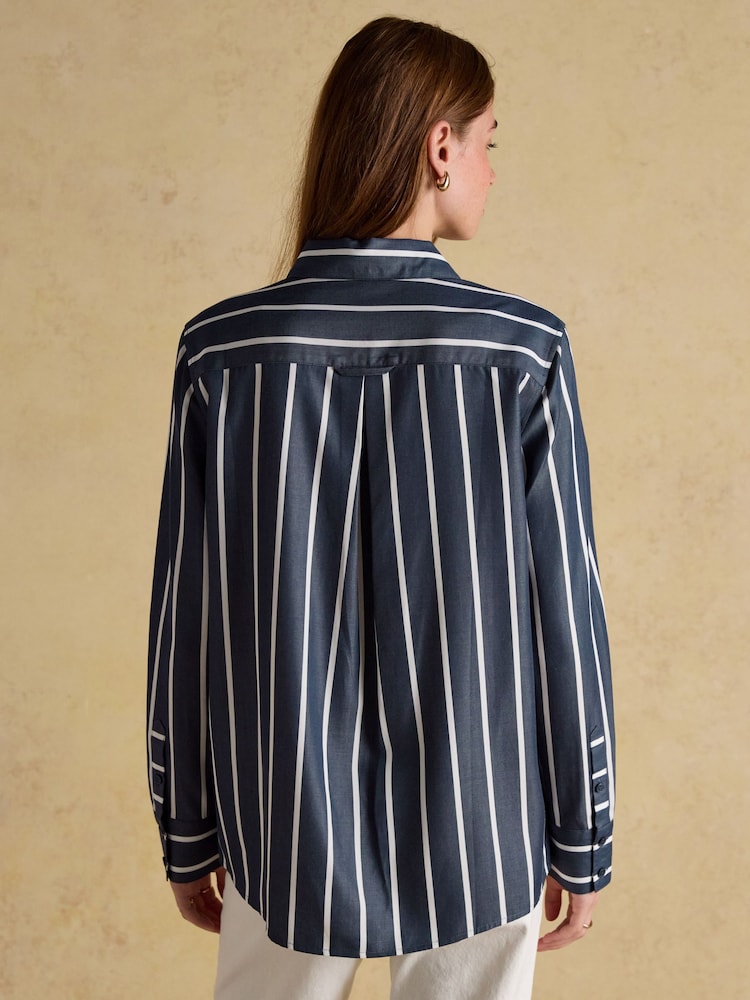 Joules Claudia Navy Boyfriend Shirt - Image 2 of 8