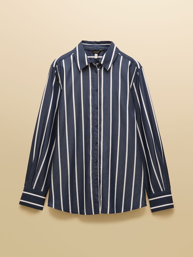Joules Claudia Navy Boyfriend Shirt - Image 8 of 8