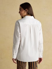Joules Bianca White Bib Detail Shirt - Image 2 of 8